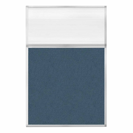 Versare Hush Panel Configurable Cubicle Partition 4' x 6' W/ Window Caribbean Fabric Clear Fluted Window 1812485-1